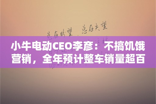 小牛电动CEO李彦：不搞饥饿营销，全年预计整车销量超百万