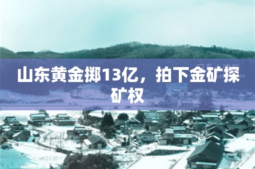 山东黄金掷13亿，拍下金矿探矿权