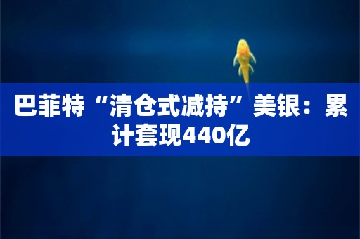 巴菲特“清仓式减持”美银：累计套现440亿