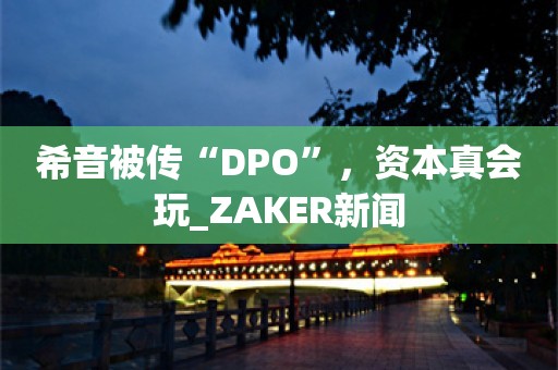 希音被传“DPO”，资本真会玩_ZAKER新闻