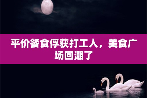 平价餐食俘获打工人，美食广场回潮了