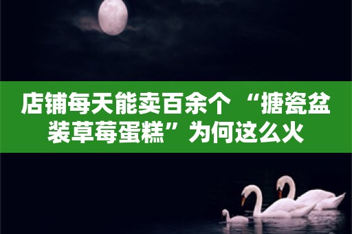 店铺每天能卖百余个 “搪瓷盆装草莓蛋糕”为何这么火