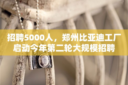 招聘5000人，郑州比亚迪工厂启动今年第二轮大规模招聘