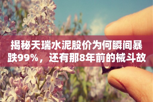 揭秘天瑞水泥股价为何瞬间暴跌99%，还有那8年前的械斗故事