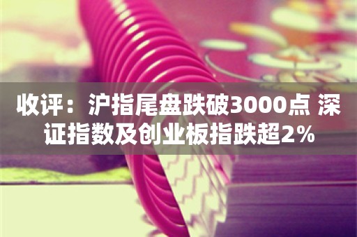 收评：沪指尾盘跌破3000点 深证指数及创业板指跌超2%