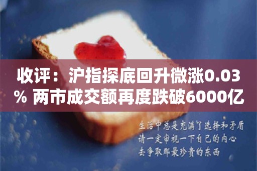 收评：沪指探底回升微涨0.03% 两市成交额再度跌破6000亿