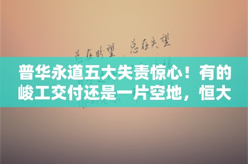 普华永道五大失责惊心！有的峻工交付还是一片空地，恒大标注“不让去”的就排除