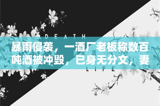 暴雨侵袭，一酒厂老板称数百吨酒被冲毁，已身无分文，妻子典当金银首饰