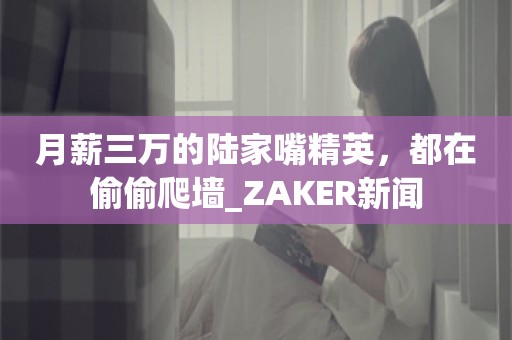 月薪三万的陆家嘴精英，都在偷偷爬墙_ZAKER新闻