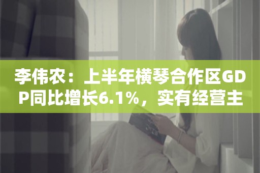 李伟农：上半年横琴合作区GDP同比增长6.1%，实有经营主体超5.8万户