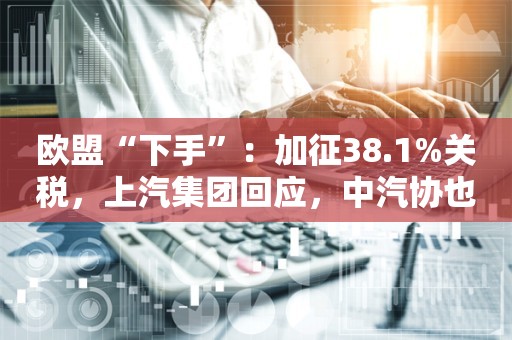 欧盟“下手”：加征38.1%关税，上汽集团回应，中汽协也称坚决不能接受