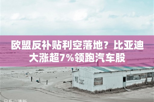 欧盟反补贴利空落地？比亚迪大涨超7%领跑汽车股