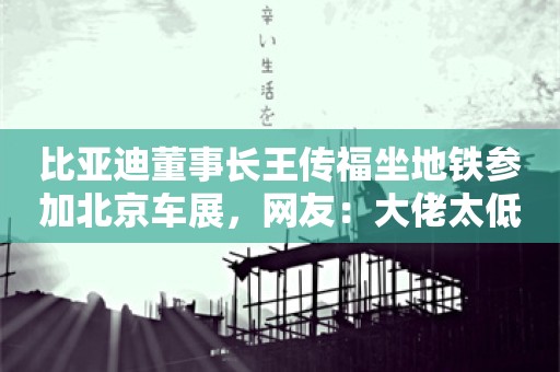 比亚迪董事长王传福坐地铁参加北京车展，网友：大佬太低调了