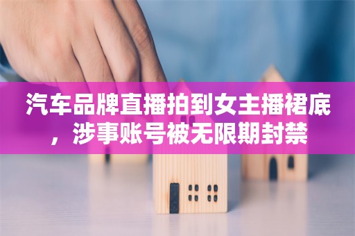 汽车品牌直播拍到女主播裙底，涉事账号被无限期封禁