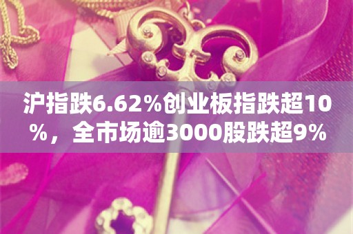 沪指跌6.62%创业板指跌超10%，全市场逾3000股跌超9%