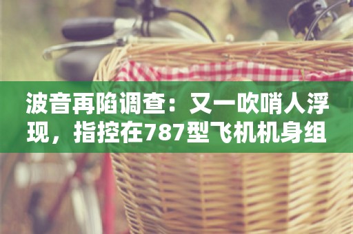 波音再陷调查：又一吹哨人浮现，指控在787型飞机机身组装上走捷径