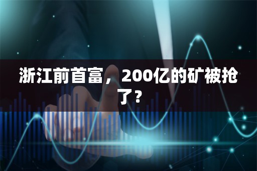 浙江前首富，200亿的矿被抢了？