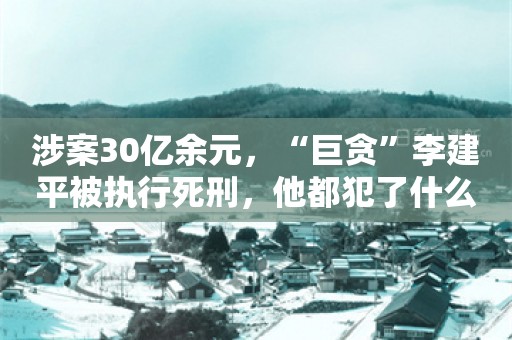 涉案30亿余元，“巨贪”李建平被执行死刑，他都犯了什么罪？