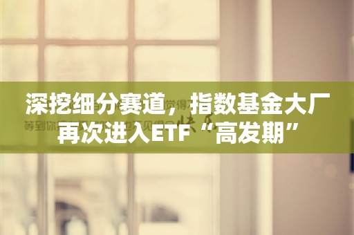 深挖细分赛道，指数基金大厂再次进入ETF“高发期”