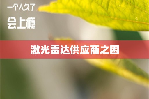 激光雷达供应商之困