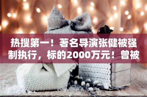 热搜第一！著名导演张健被强制执行，标的2000万元！曾被儿子张若昀起诉