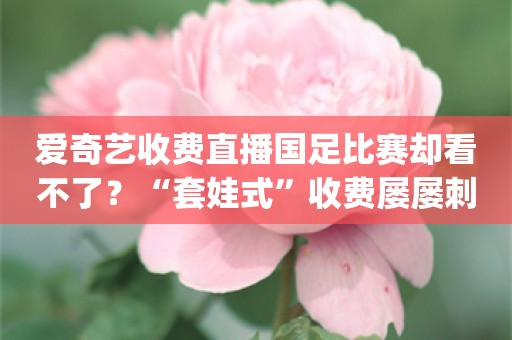 爱奇艺收费直播国足比赛却看不了？“套娃式”收费屡屡刺痛消费者_ZAKER新闻