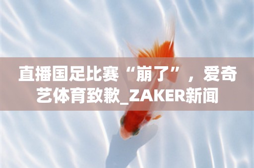 直播国足比赛“崩了”，爱奇艺体育致歉_ZAKER新闻