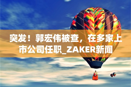 突发！郭宏伟被查，在多家上市公司任职_ZAKER新闻