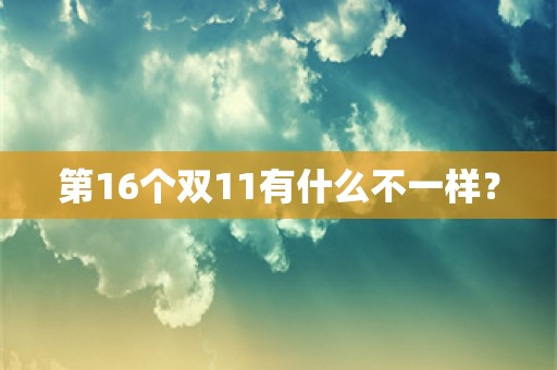 第16个双11有什么不一样？