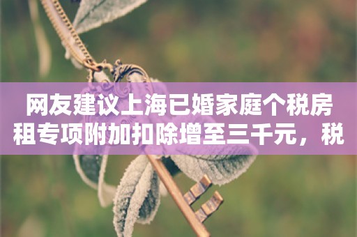 网友建议上海已婚家庭个税房租专项附加扣除增至三千元，税务部门回应