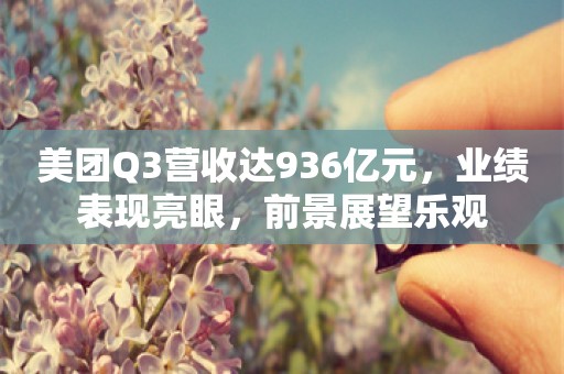 美团Q3营收达936亿元，业绩表现亮眼，前景展望乐观