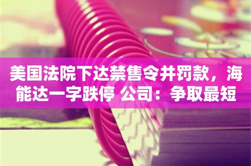 美国法院下达禁售令并罚款，海能达一字跌停 公司：争取最短时间撤销判令