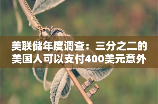 美联储年度调查：三分之二的美国人可以支付400美元意外账单