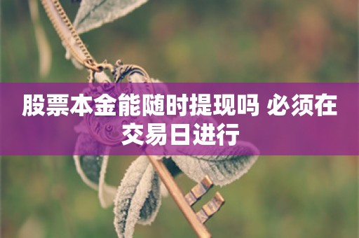 股票本金能随时提现吗 必须在交易日进行