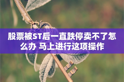 股票被ST后一直跌停卖不了怎么办 马上进行这项操作