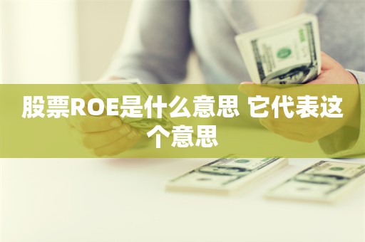 股票ROE是什么意思 它代表这个意思