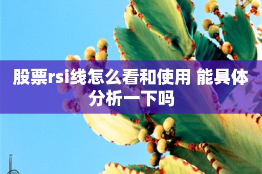 股票rsi线怎么看和使用 能具体分析一下吗