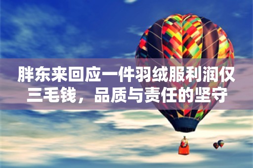 胖东来回应一件羽绒服利润仅三毛钱，品质与责任的坚守