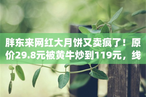 胖东来网红大月饼又卖疯了！原价29.8元被黄牛炒到119元，线下已停售_ZAKER新闻