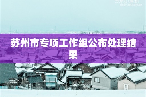 苏州市专项工作组公布处理结果