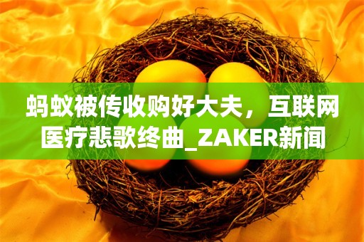 蚂蚁被传收购好大夫，互联网医疗悲歌终曲_ZAKER新闻