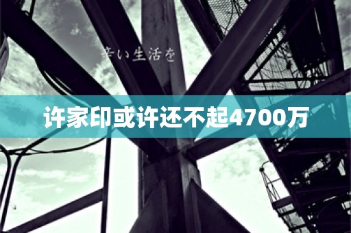 许家印或许还不起4700万