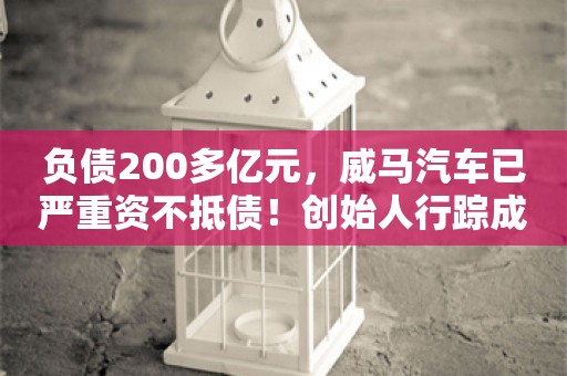 负债200多亿元，威马汽车已严重资不抵债！创始人行踪成谜，家人已迁居美国