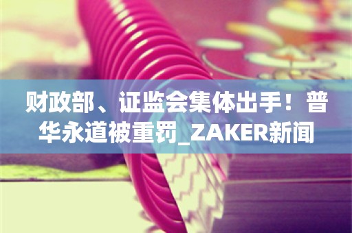 财政部、证监会集体出手！普华永道被重罚_ZAKER新闻