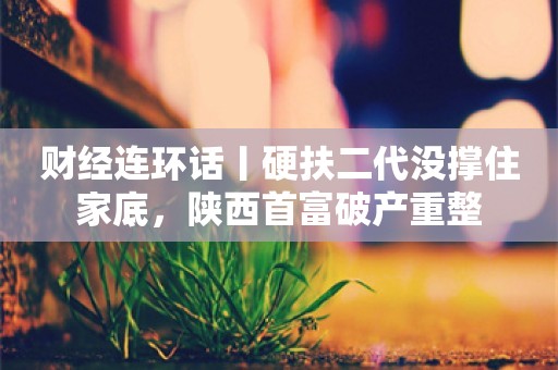 财经连环话丨硬扶二代没撑住家底，陕西首富破产重整