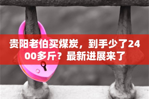 贵阳老伯买煤炭，到手少了2400多斤？最新进展来了