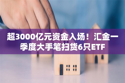 超3000亿元资金入场！汇金一季度大手笔扫货6只ETF