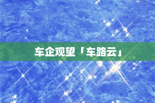 车企观望「车路云」