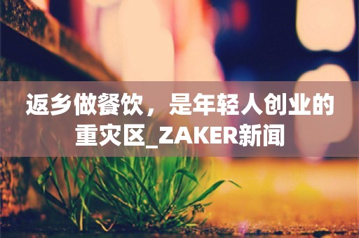 返乡做餐饮，是年轻人创业的重灾区_ZAKER新闻