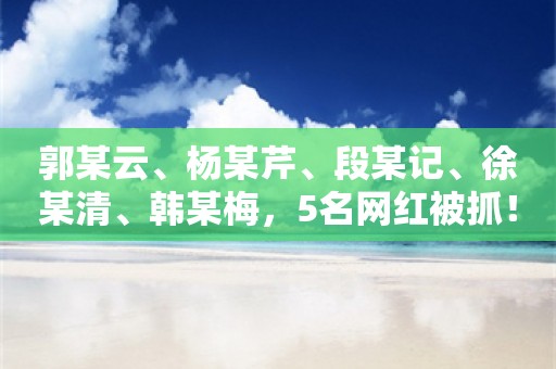 郭某云、杨某芹、段某记、徐某清、韩某梅，5名网红被抓！照片公布，警方征集犯罪线索